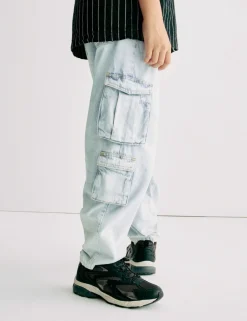 Pure Cotton Cargo Jeans (6-16 Yrs)