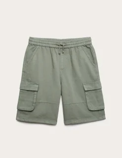Pure Cotton Cargo Shorts (6-16 Yrs)