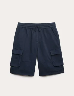 Pure Cotton Cargo Shorts (6-16 Yrs)