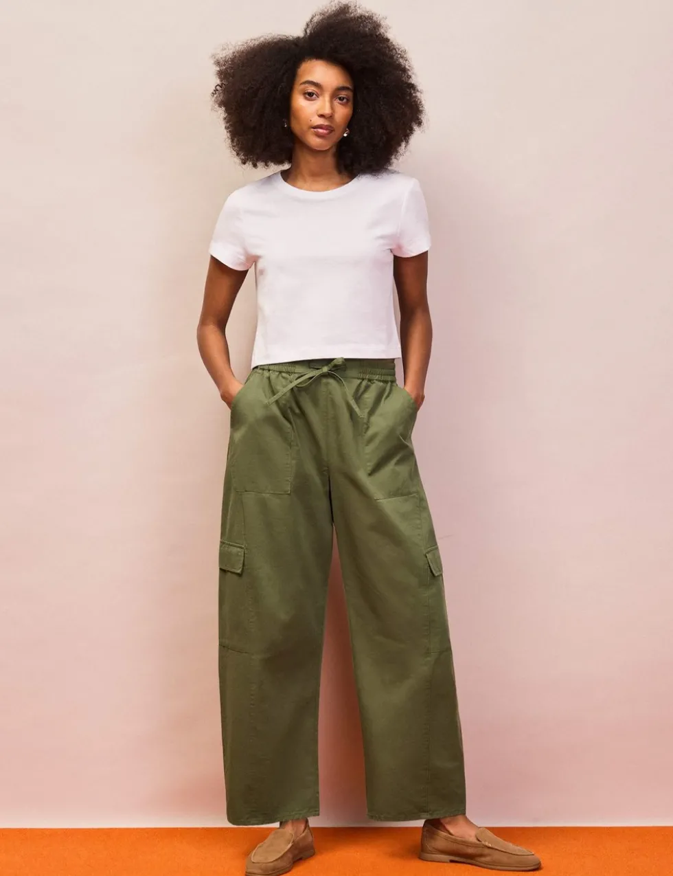 Pure Cotton Cargo Straight Leg Trousers