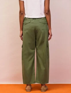 Pure Cotton Cargo Straight Leg Trousers