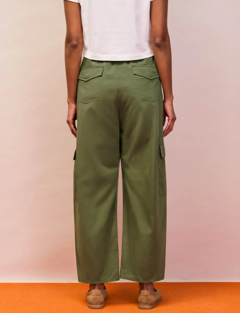 Pure Cotton Cargo Straight Leg Trousers