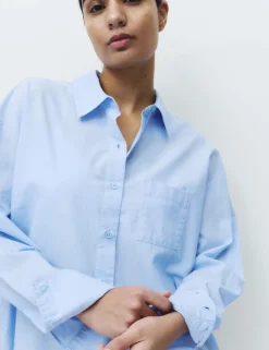 Pure Cotton Chambray Collared Nightshirt