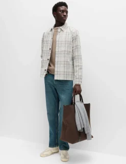 Pure Cotton Check Overshirt