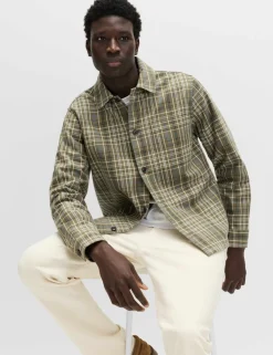 Pure Cotton Check Overshirt