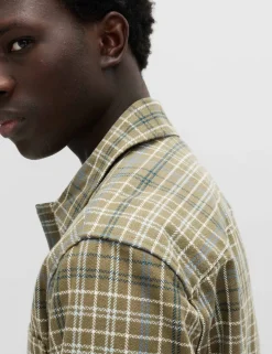 Pure Cotton Check Overshirt