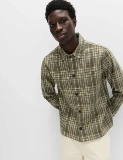 Pure Cotton Check Overshirt