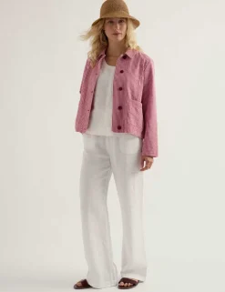 Pure Cotton Checked Collared Shacket