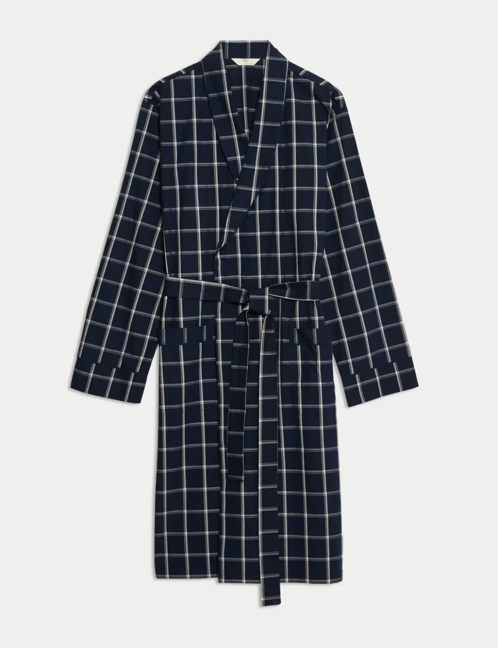 Pure Cotton Checked Dressing Gown