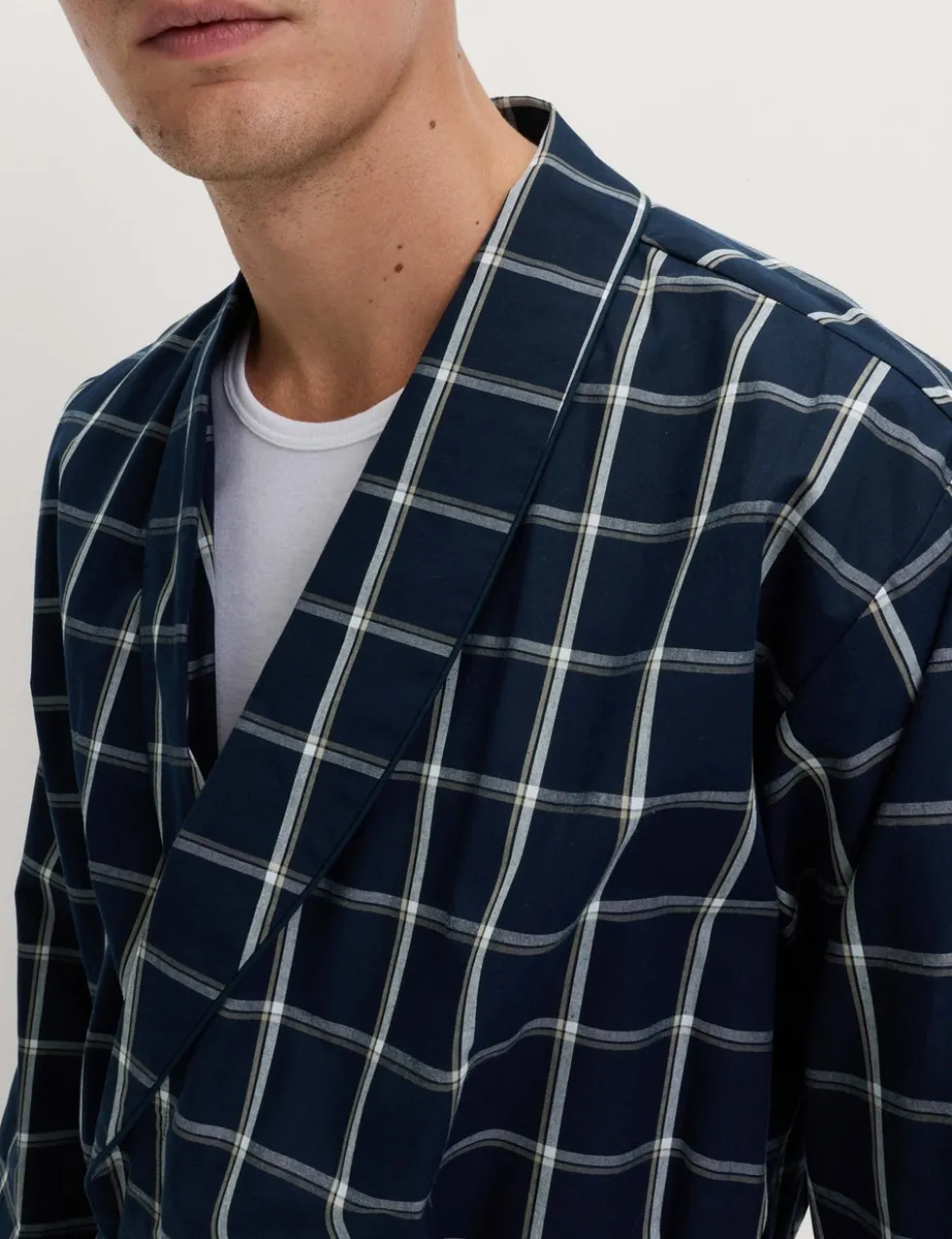 Pure Cotton Checked Dressing Gown
