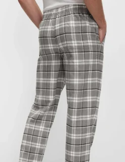 Pure Cotton Checked Loungewear Bottoms
