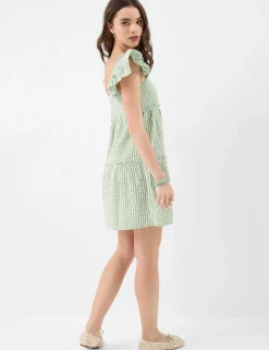 Pure Cotton Checked Mini Beach Dress