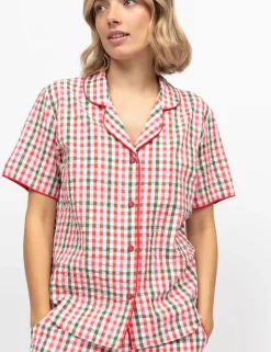 Pure Cotton Checked Pyjama Top