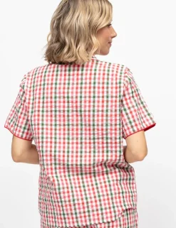 Pure Cotton Checked Pyjama Top