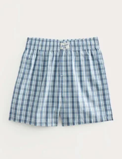 Pure Cotton Checked Pyjama Shorts (6-16 Yrs)