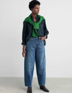 Pure Cotton Checked Relaxed Blouse