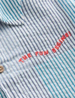 Pure Cotton Checked Seersucker Shirt (2-8 Yrs)