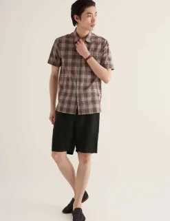 Pure Cotton Checked Short Sleeve Shirt