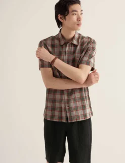 Pure Cotton Checked Short Sleeve Shirt