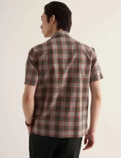 Pure Cotton Checked Short Sleeve Shirt