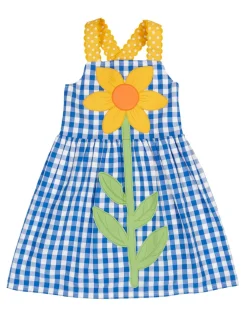 Pure Cotton Checked Sunflower Dress (1-10 Yrs)
