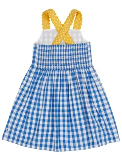 Pure Cotton Checked Sunflower Dress (1-10 Yrs)