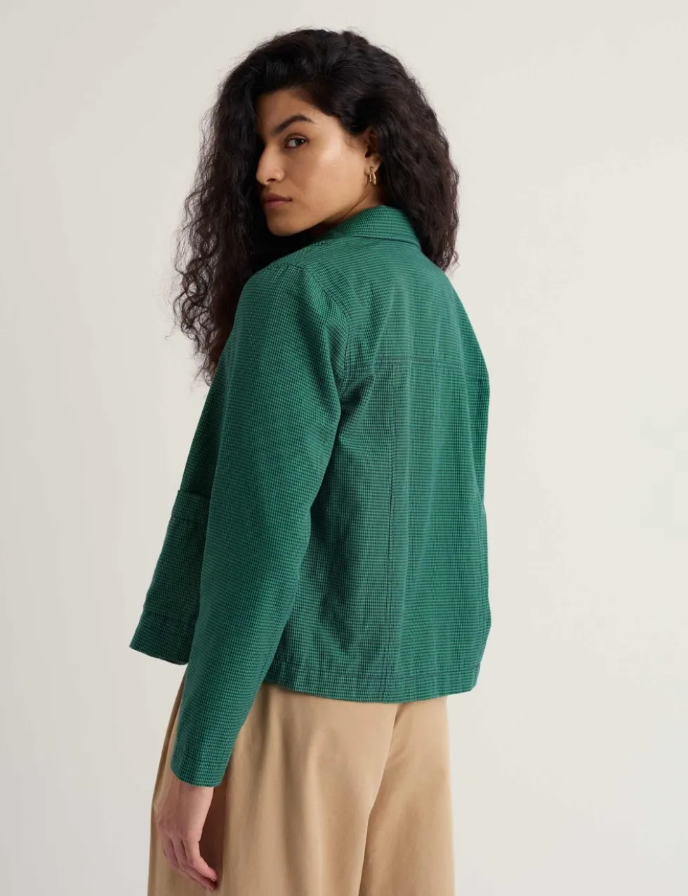 Pure Cotton Checked Utility Jacket