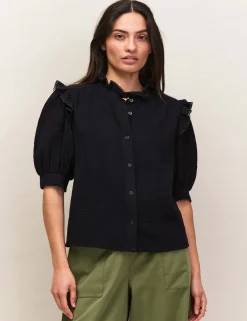Pure Cotton Cheesecloth Short Sleeve Shirt