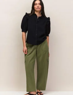 Pure Cotton Cheesecloth Short Sleeve Shirt
