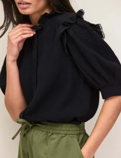 Pure Cotton Cheesecloth Short Sleeve Shirt