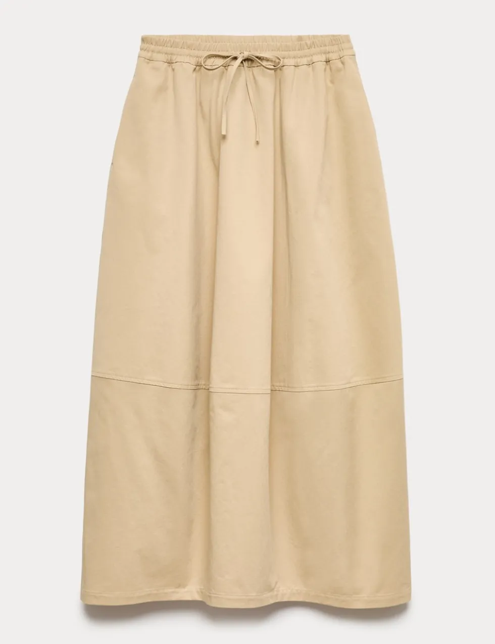 Pure Cotton Cocoon Shape Midi Skirt