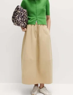 Pure Cotton Cocoon Shape Midi Skirt