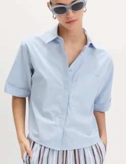Pure Cotton Collared Boxy Shirt