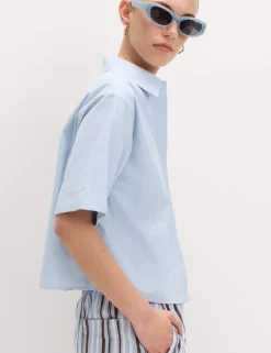 Pure Cotton Collared Boxy Shirt