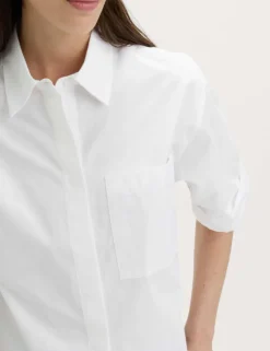 Pure Cotton Collared Boxy Shirt