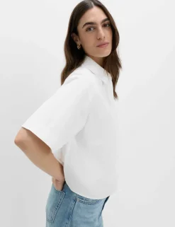 Pure Cotton Collared Boxy Shirt