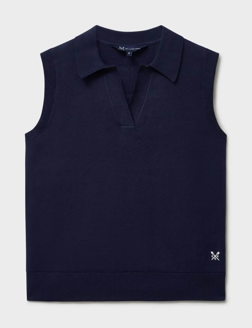 Pure Cotton Collared Knitted Vest