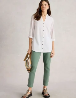 Pure Cotton Collared Longline Shirt