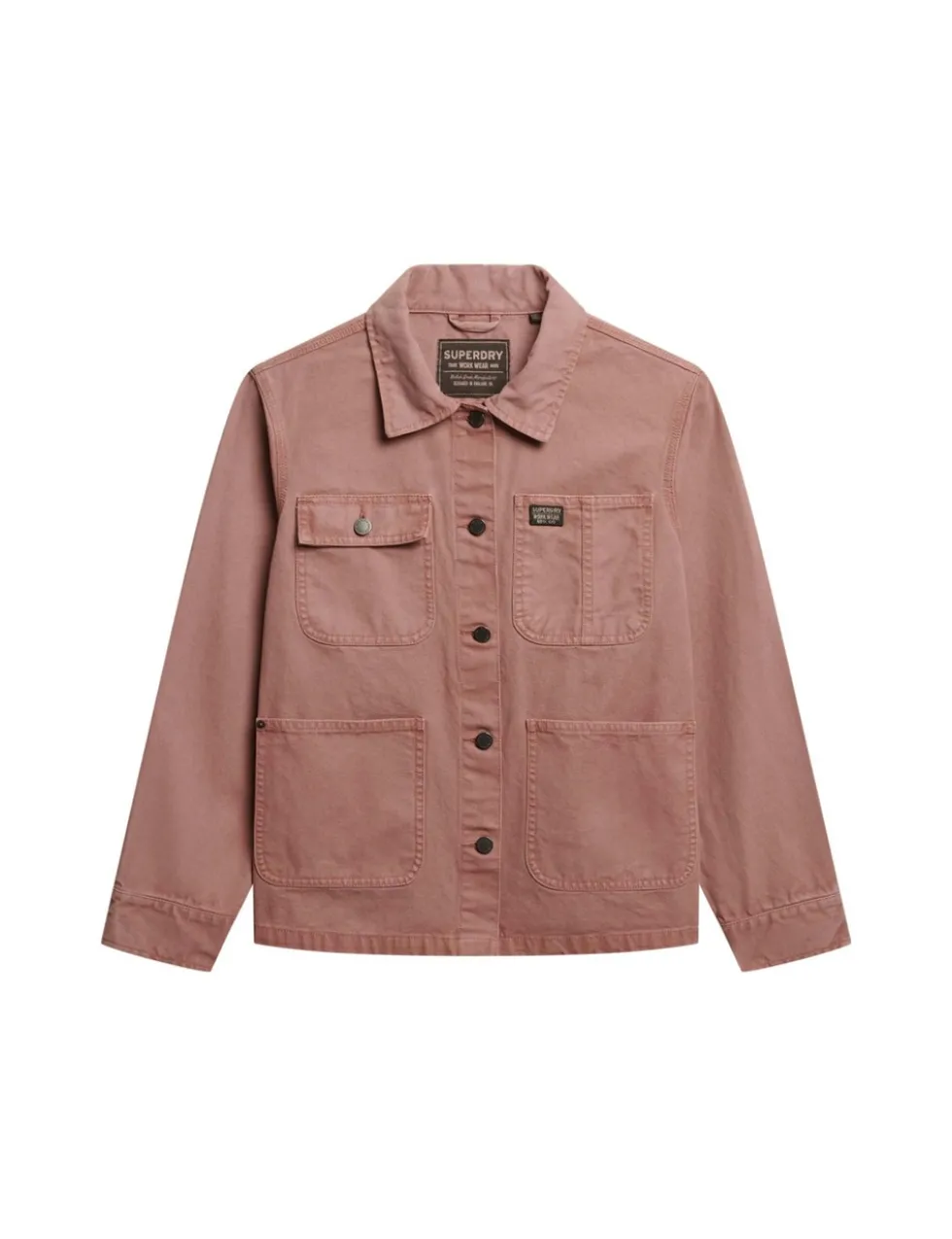 Pure Cotton Collared Relaxed Utility Jacket