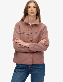 Pure Cotton Collared Relaxed Utility Jacket