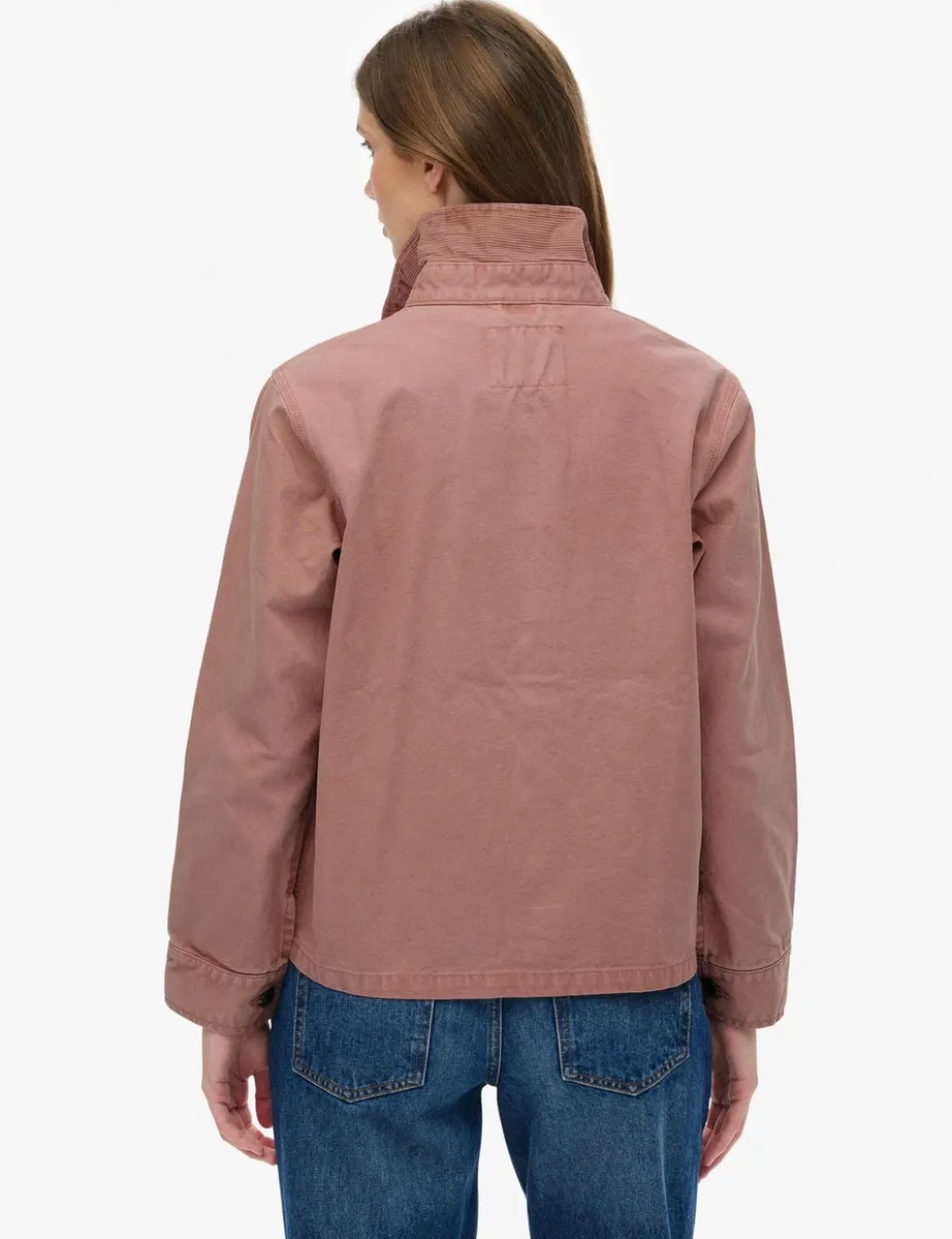 Pure Cotton Collared Relaxed Utility Jacket