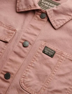 Pure Cotton Collared Relaxed Utility Jacket