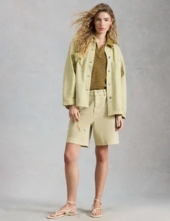 Pure Cotton Collared Shacket