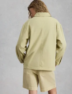 Pure Cotton Collared Shacket