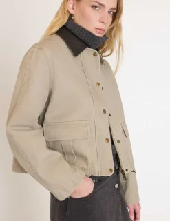 Pure Cotton Collared Utility Jacket