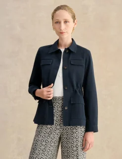 Pure Cotton Collared Utility Jacket