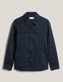 Pure Cotton Collared Utility Jacket