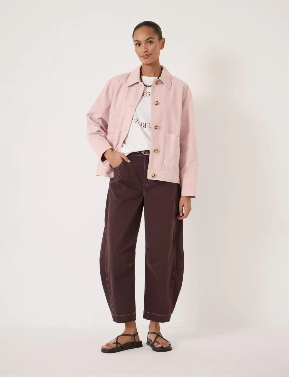 Pure Cotton Collared Utility Jacket