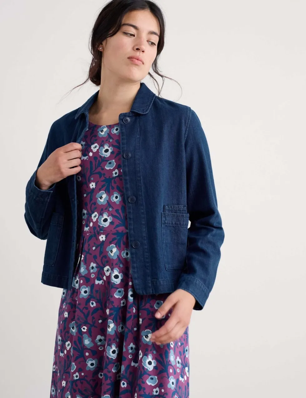 Pure Cotton Collared Utility Jacket