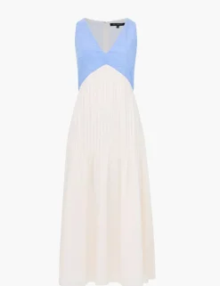 Pure Cotton Colour Block Midi Skater Dress